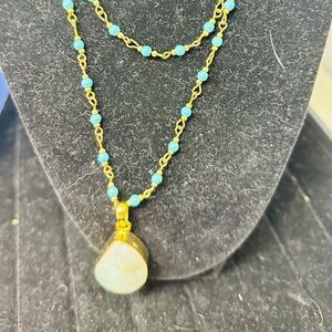 Chalcedony on a long matching chain